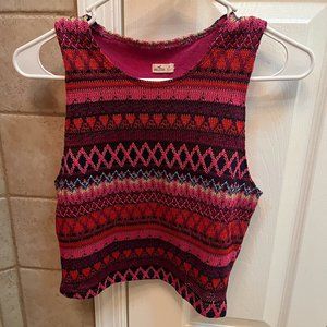 Cropped Crochet Style Hollister Tank Top Size Medium